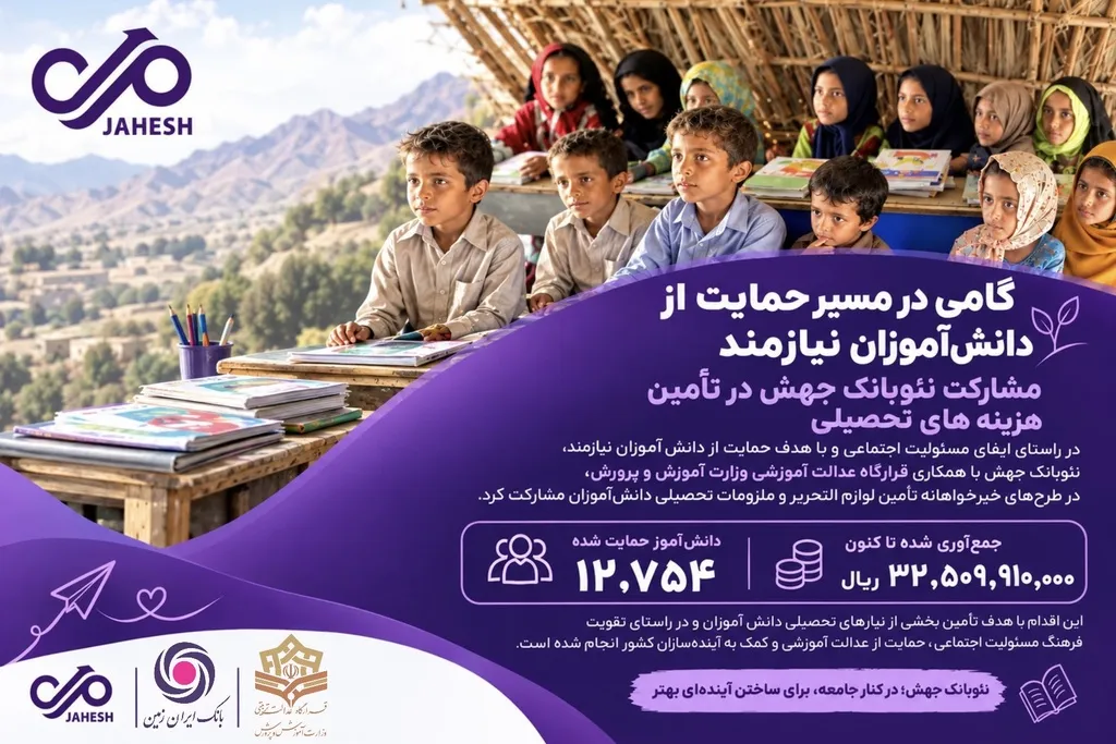 مشارکت نئو‌بانک جهش در تأمین هزینه‌های تحصیلی